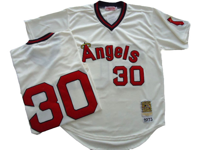 80% Discount Mitchell and Ness California Angels 30 Nolan Ryan Cream Throwback MLB Jersey